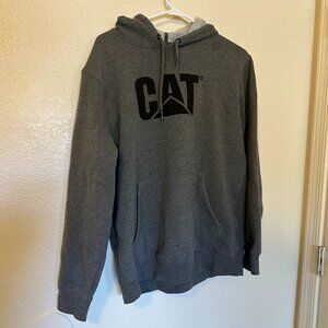 Caterpillar Men's Gray Pullover CAT Trademark Hooded Sweatshirt Size XL